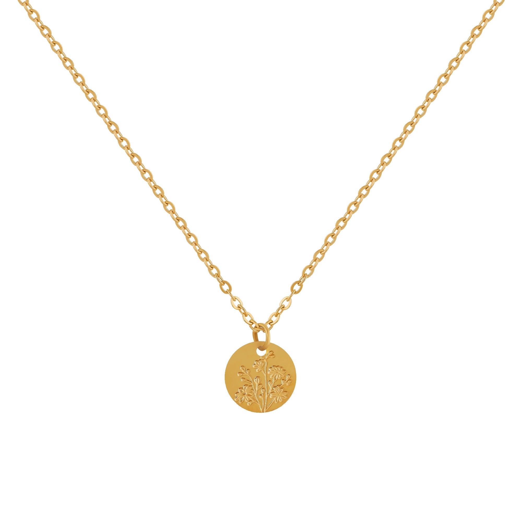Birth Flower Pendant Necklace