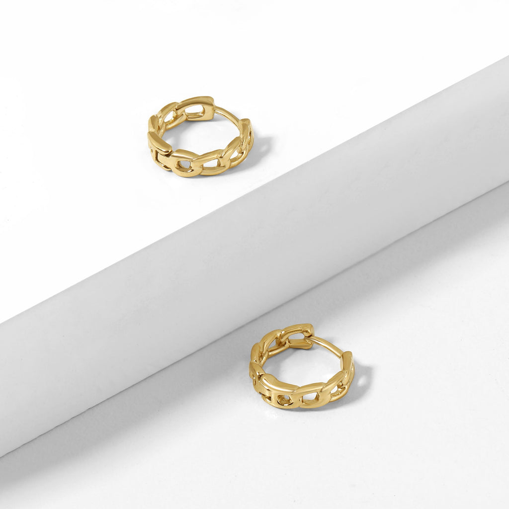 Cuban Link Huggie Earrings