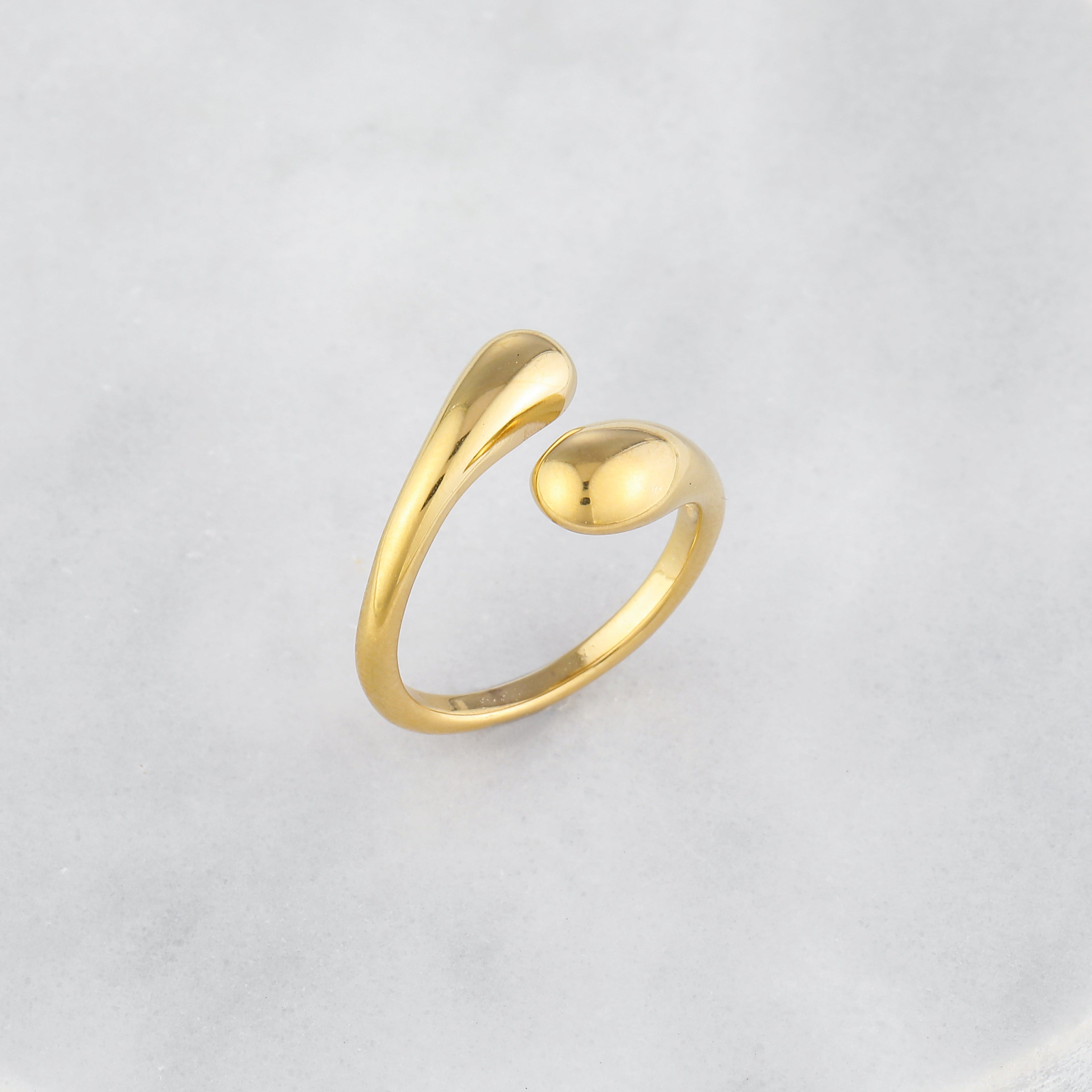 Open Twist Drop Ring