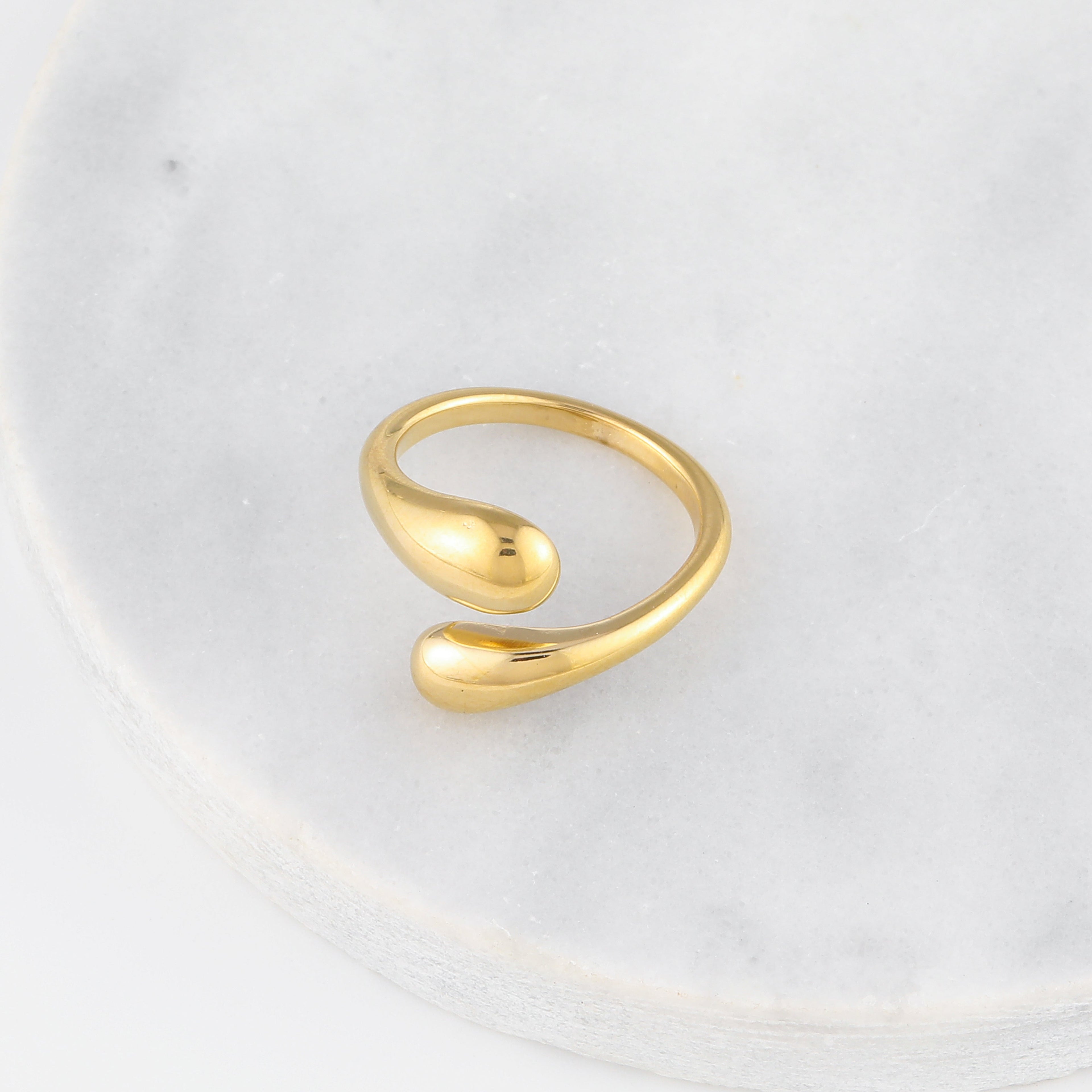 Open Twist Drop Ring