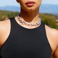 Iced Loop Infinity Adjustable Necklace in White Gold - 18mm