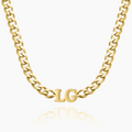 Initials Choker w/ XL Cuban Chain