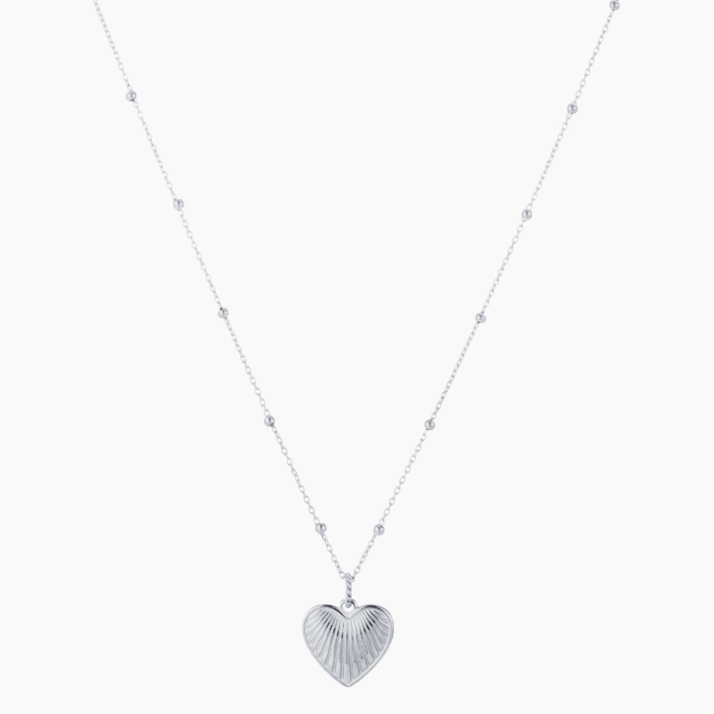 Heart Pendant Necklace w/ Satellite Chain