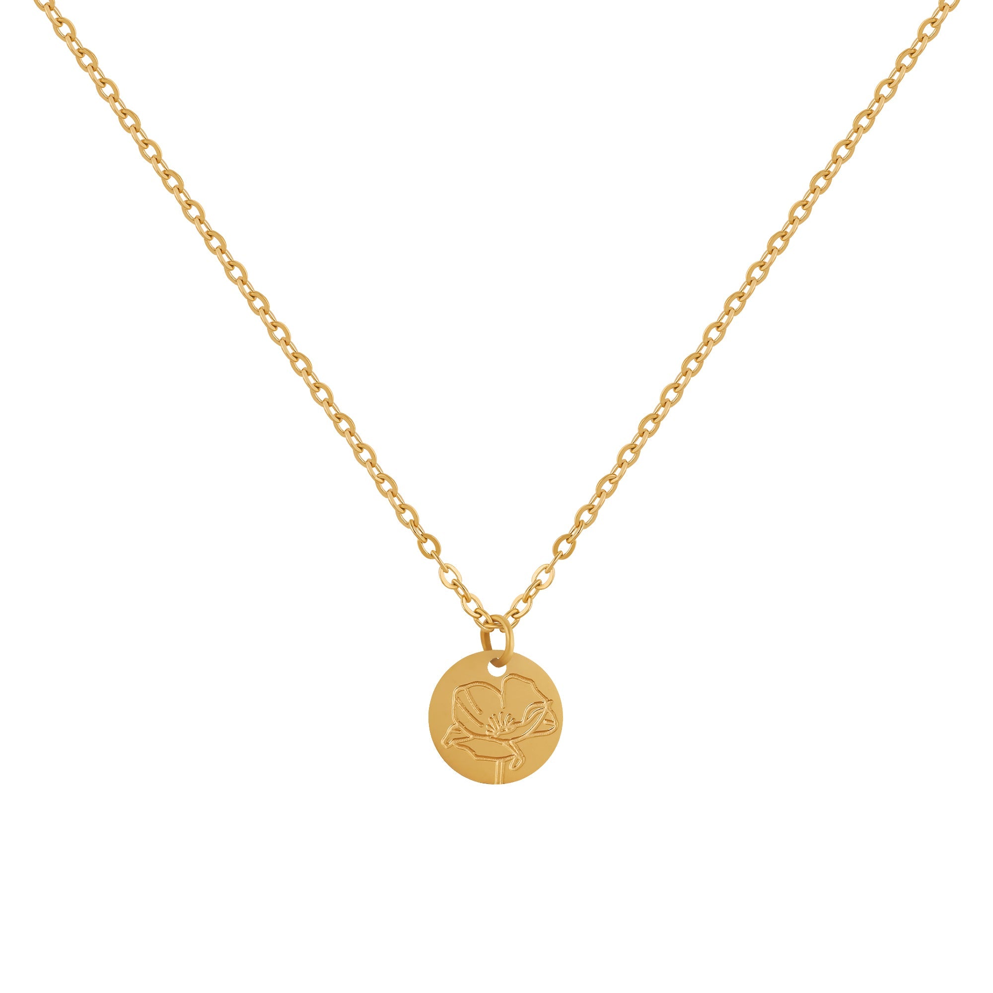 Birth Flower Pendant Necklace
