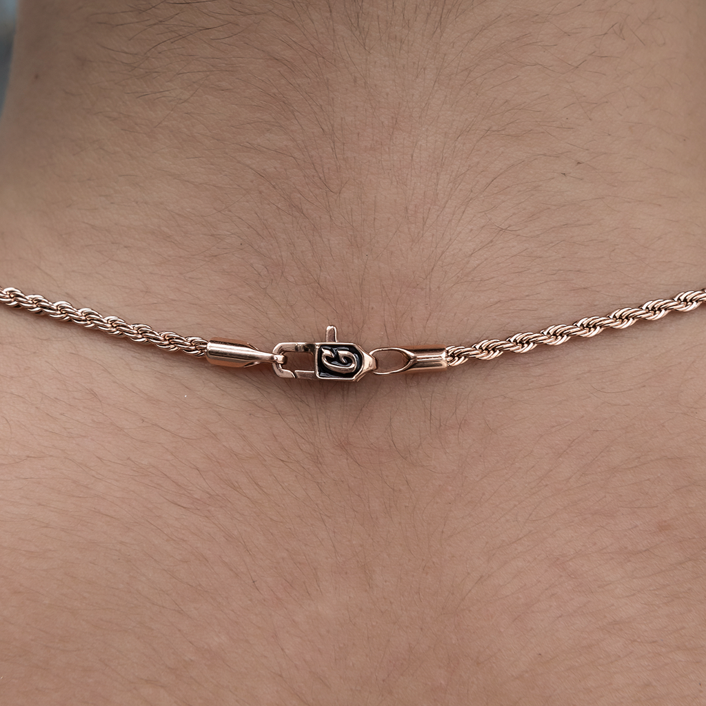 Rope Necklace in Rose Gold- 2mm