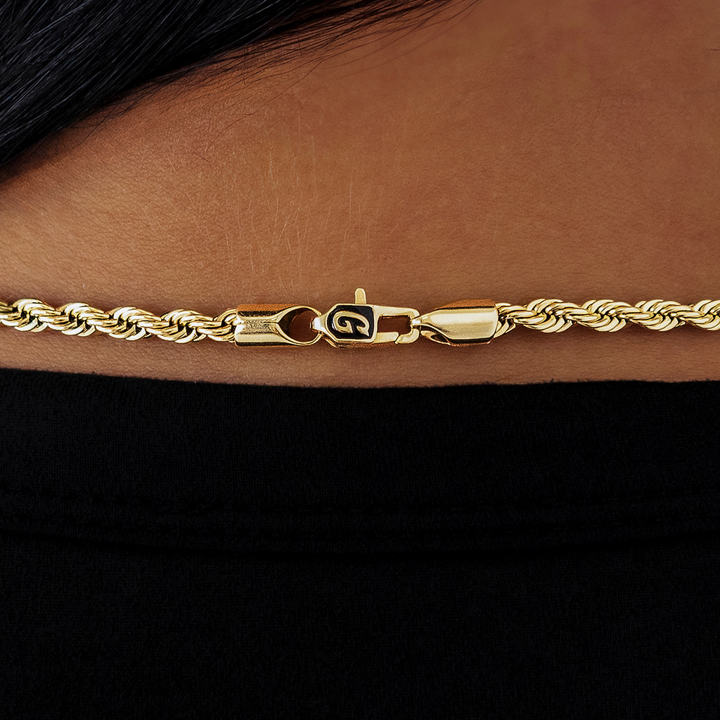 Rope Necklace in Yellow Gold - 4mm