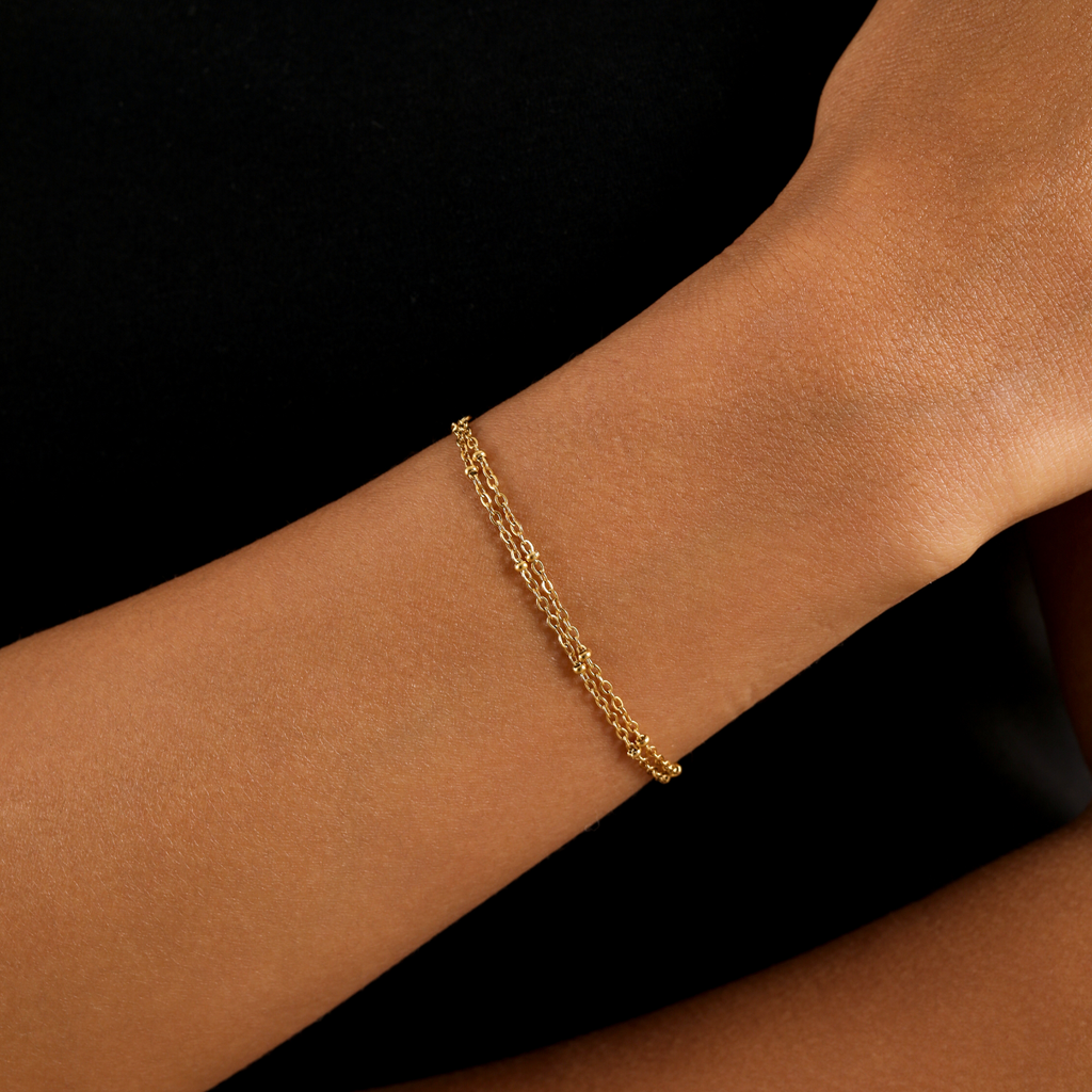 Double Satellite Chain Bracelet