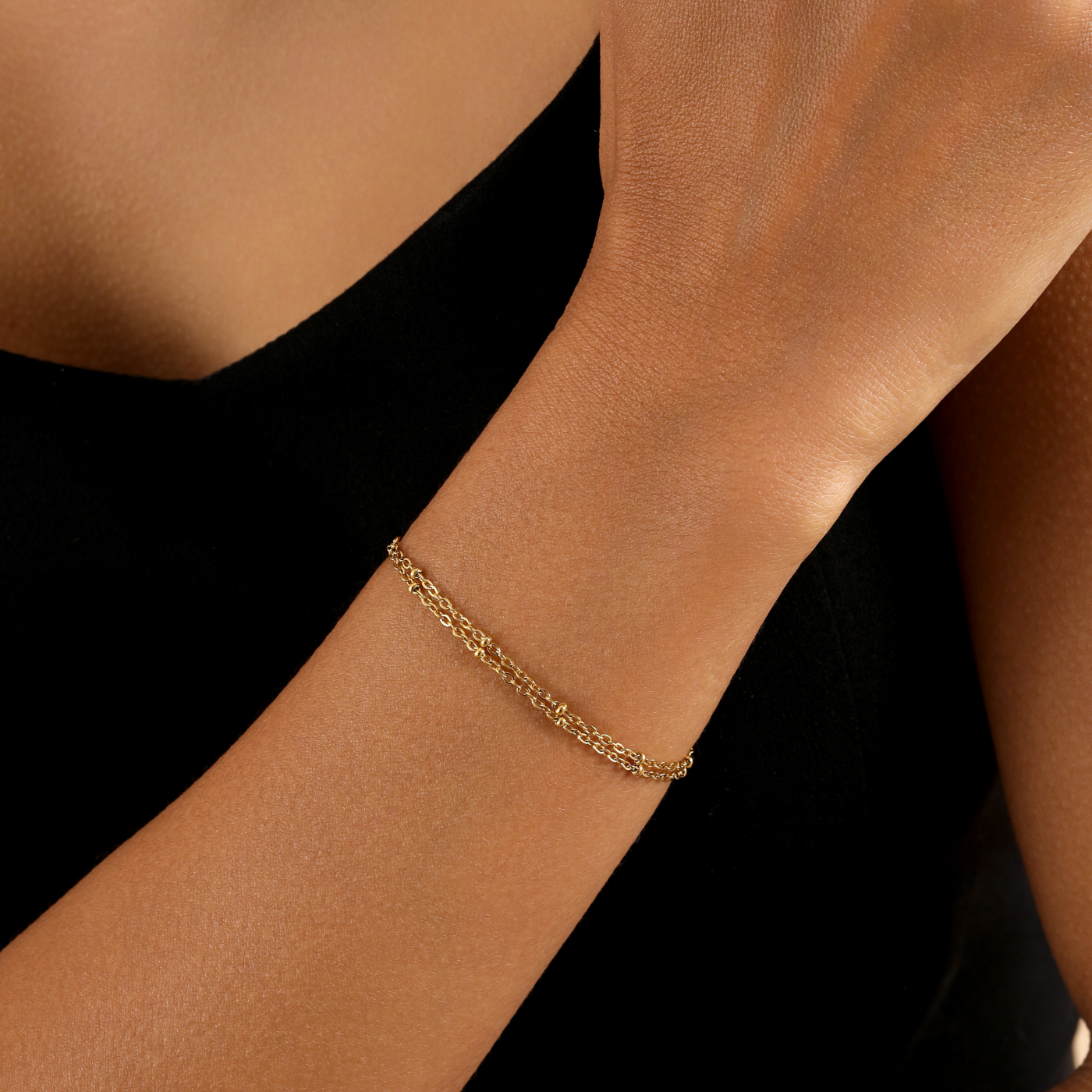 Double Satellite Chain Bracelet
