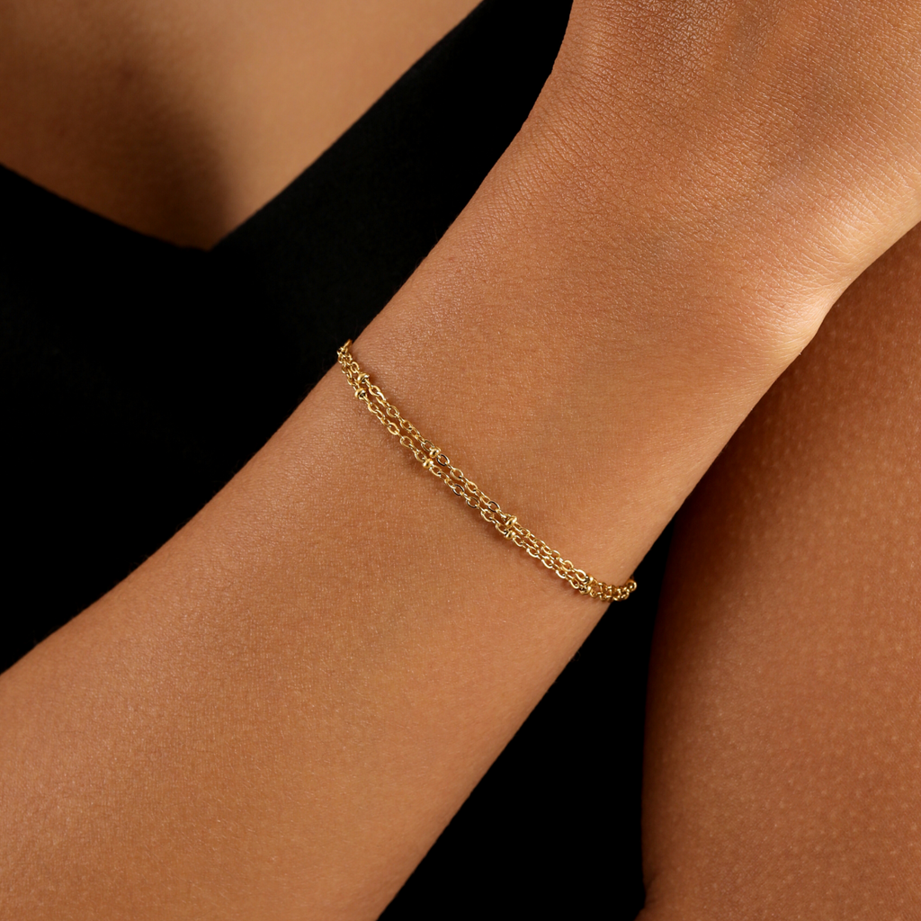 Double Satellite Chain Bracelet