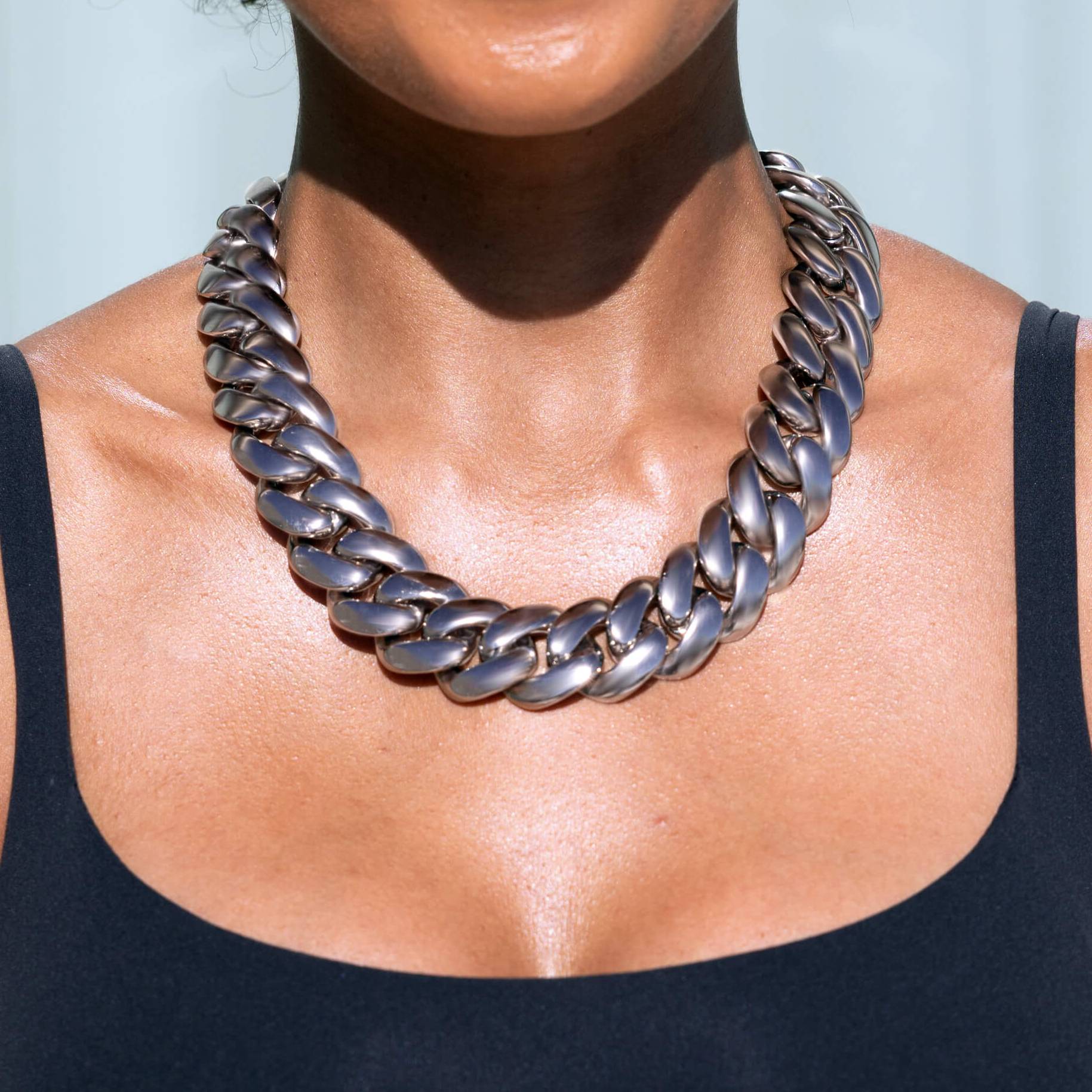 Miami Cuban Chain Necklace in White Gold - 25mm