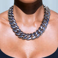 Miami Cuban Chain Necklace in White Gold - 25mm