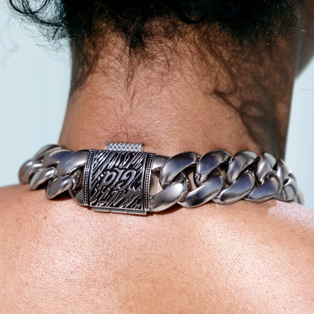 Miami Cuban Chain Necklace in White Gold - 25mm