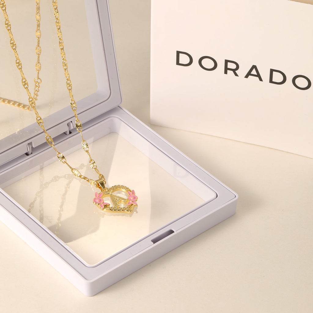 Flower Initial Necklace w/ Clip Chain
