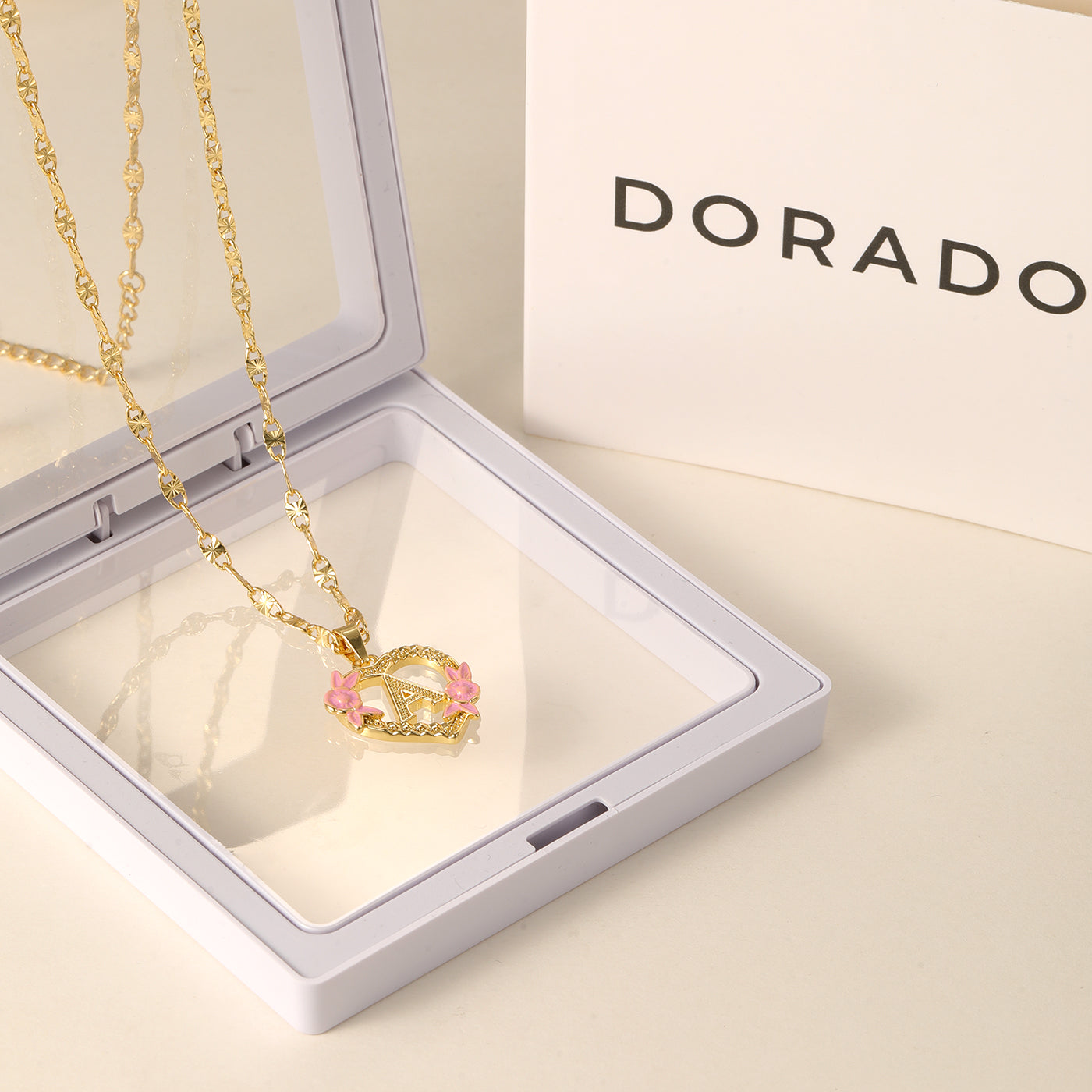 Flower Initial Necklace w/ Clip Chain
