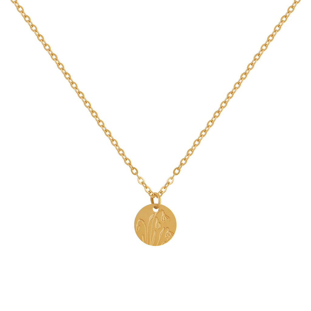 Birth Flower Pendant Necklace