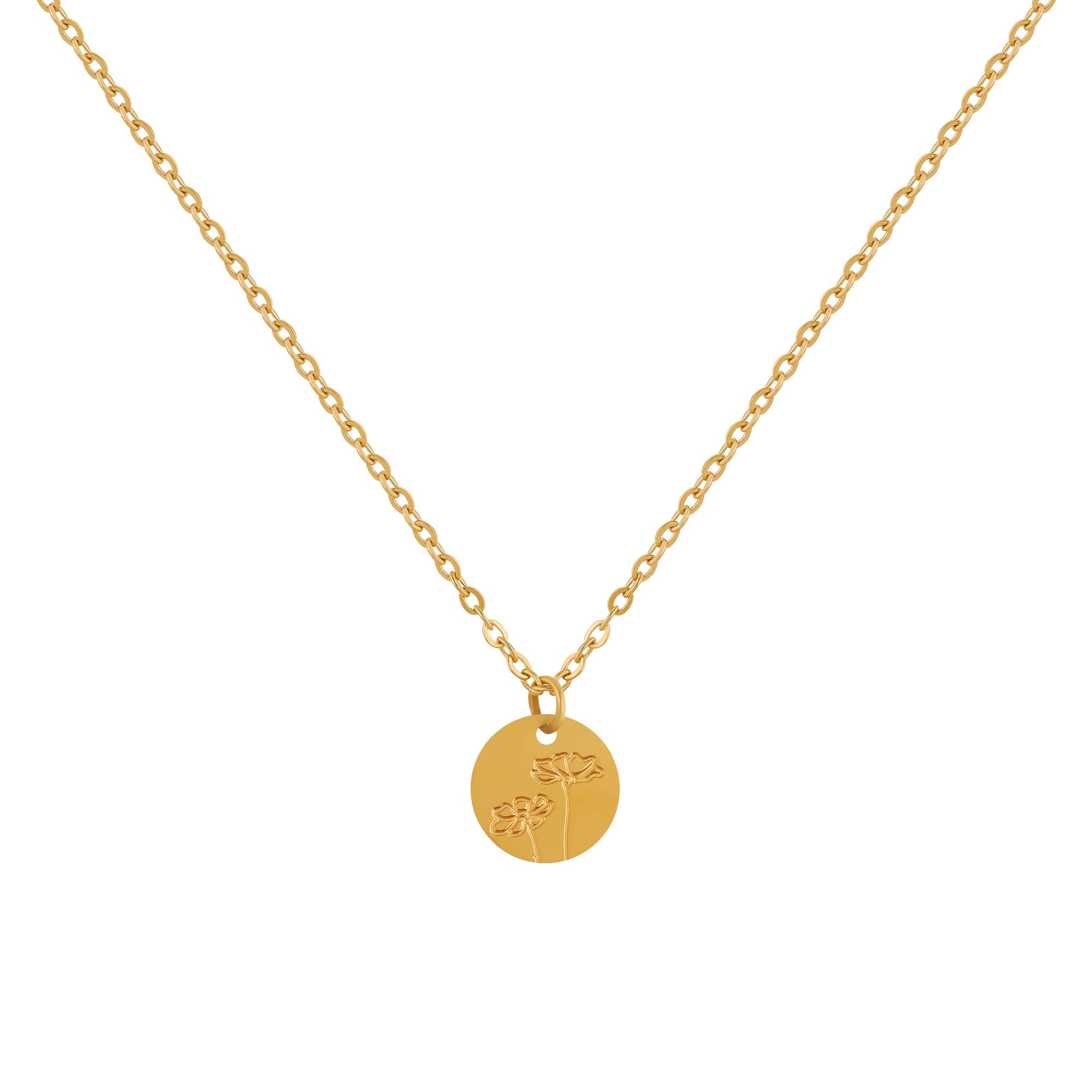 Birth Flower Pendant Necklace