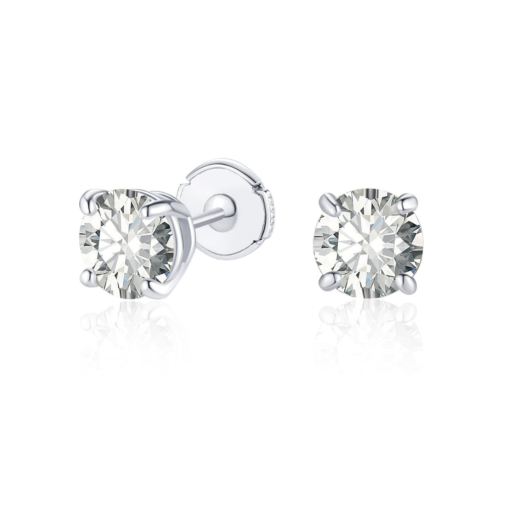 Round Cut Moissanite Stud Earrings