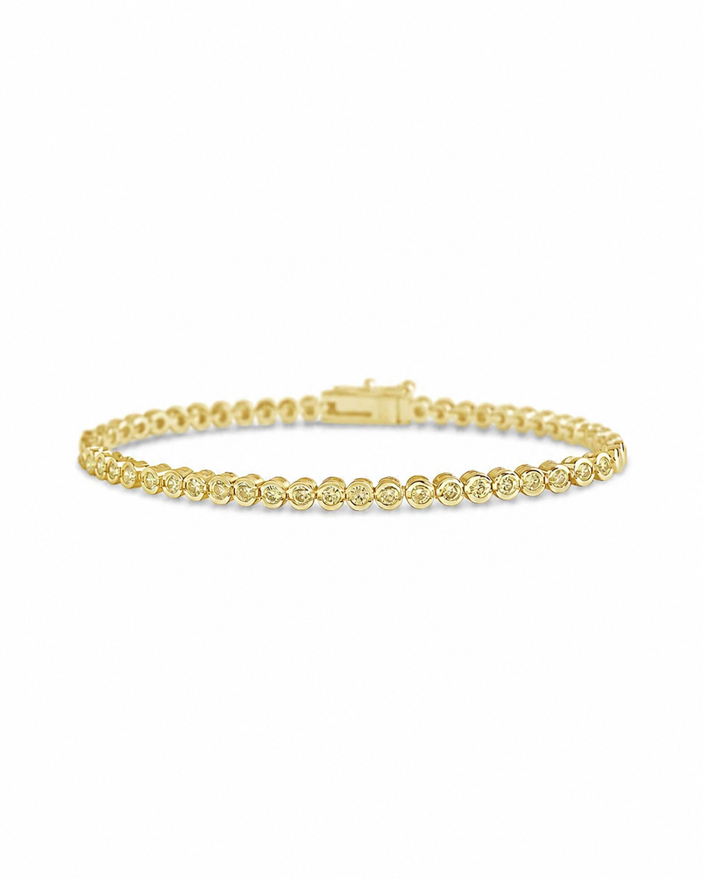 Helene Canary CZ Bezel Eternity Tennis Bracelet