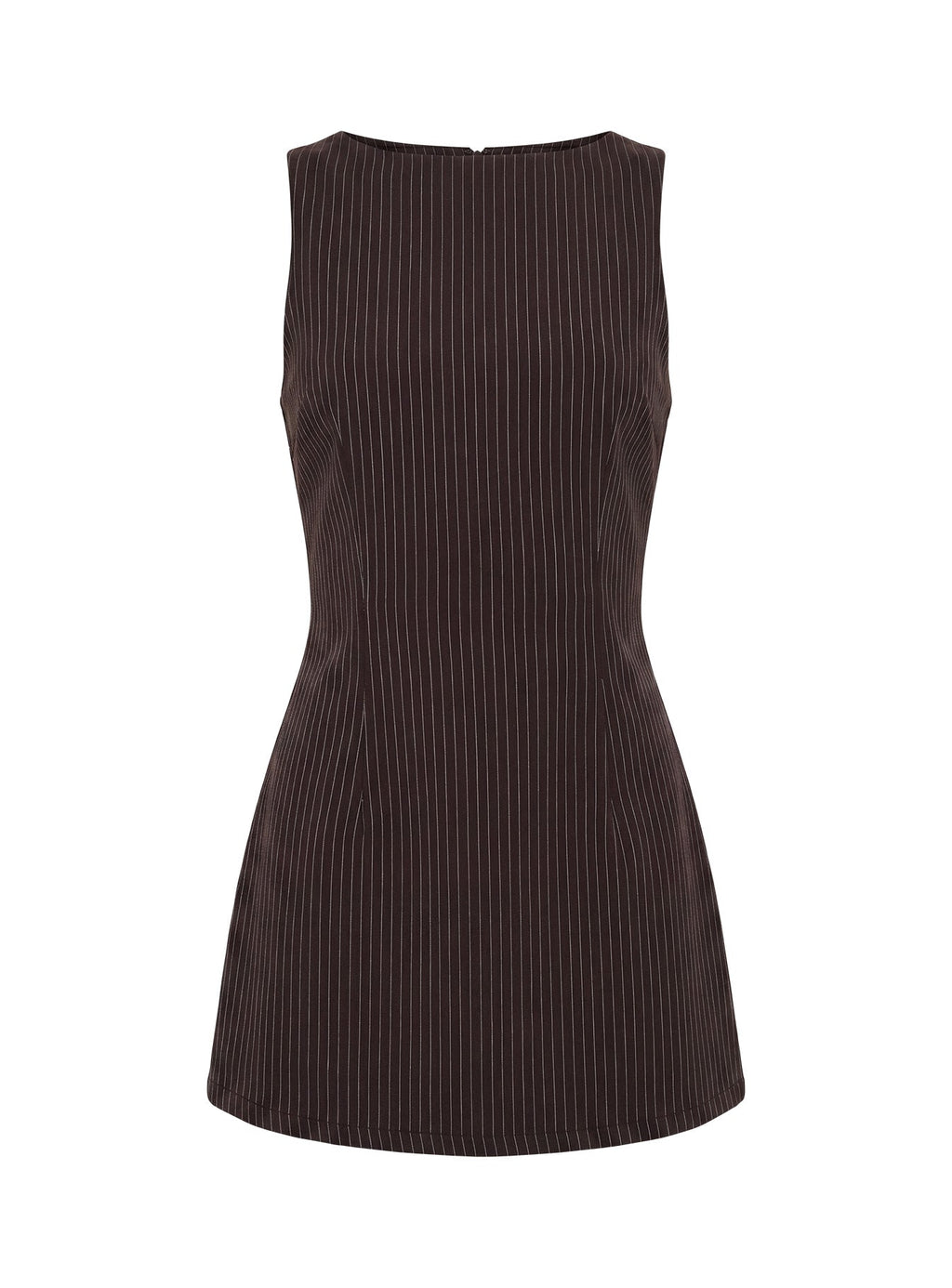 Yumiko Romper Brown Pinstripe