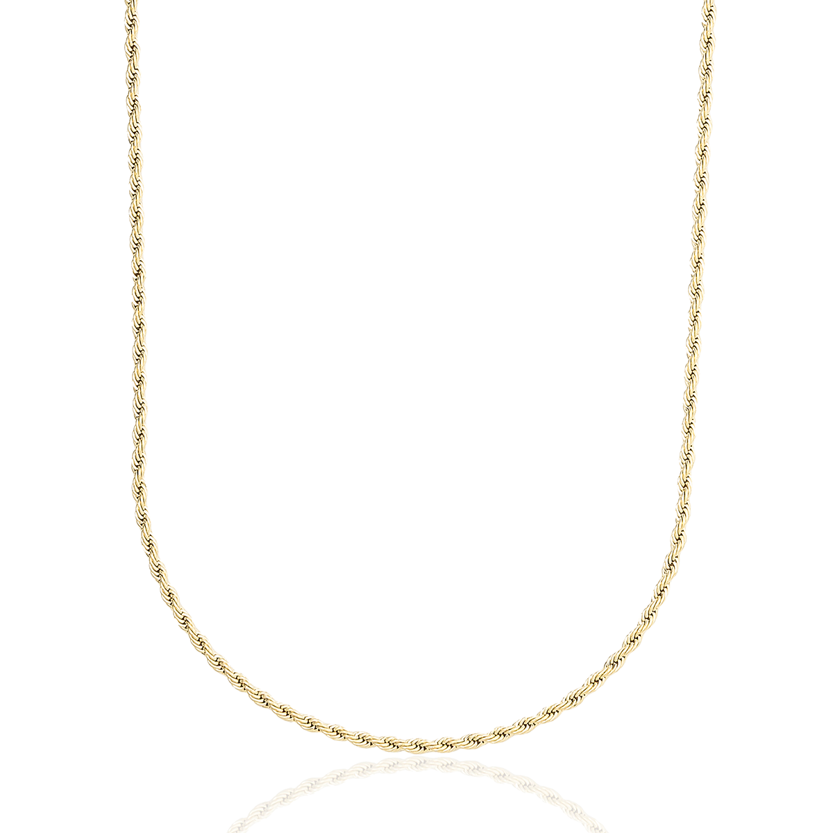 Rope Necklace in Yellow Gold - 2mm