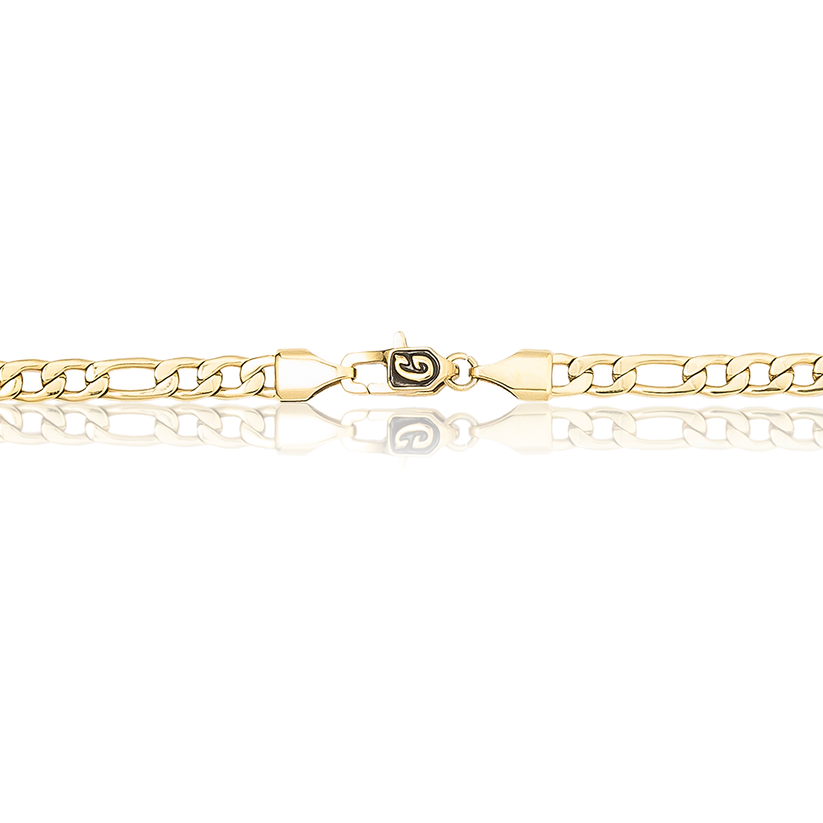 Figaro Link Necklace in Yellow Gold - 4mm
