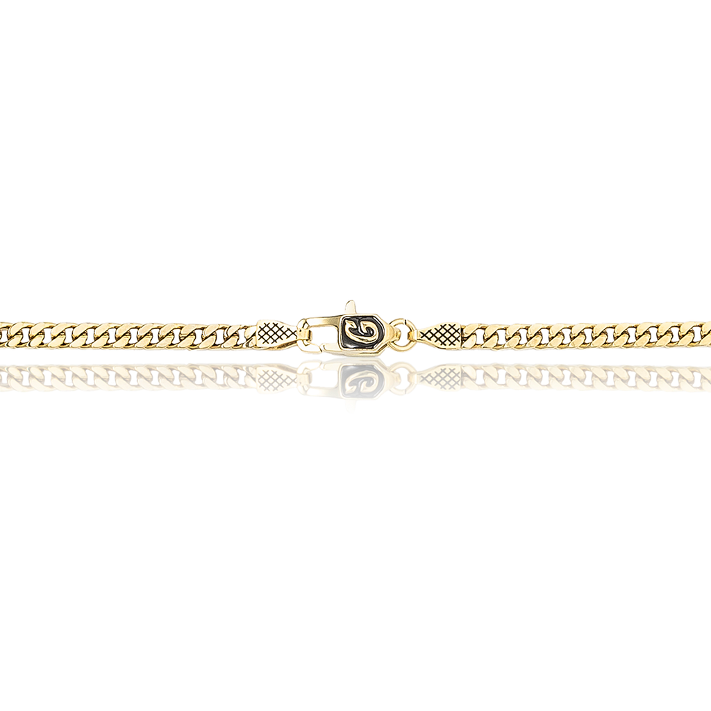 3MM Micro Cuban Necklace in Yellow Gold