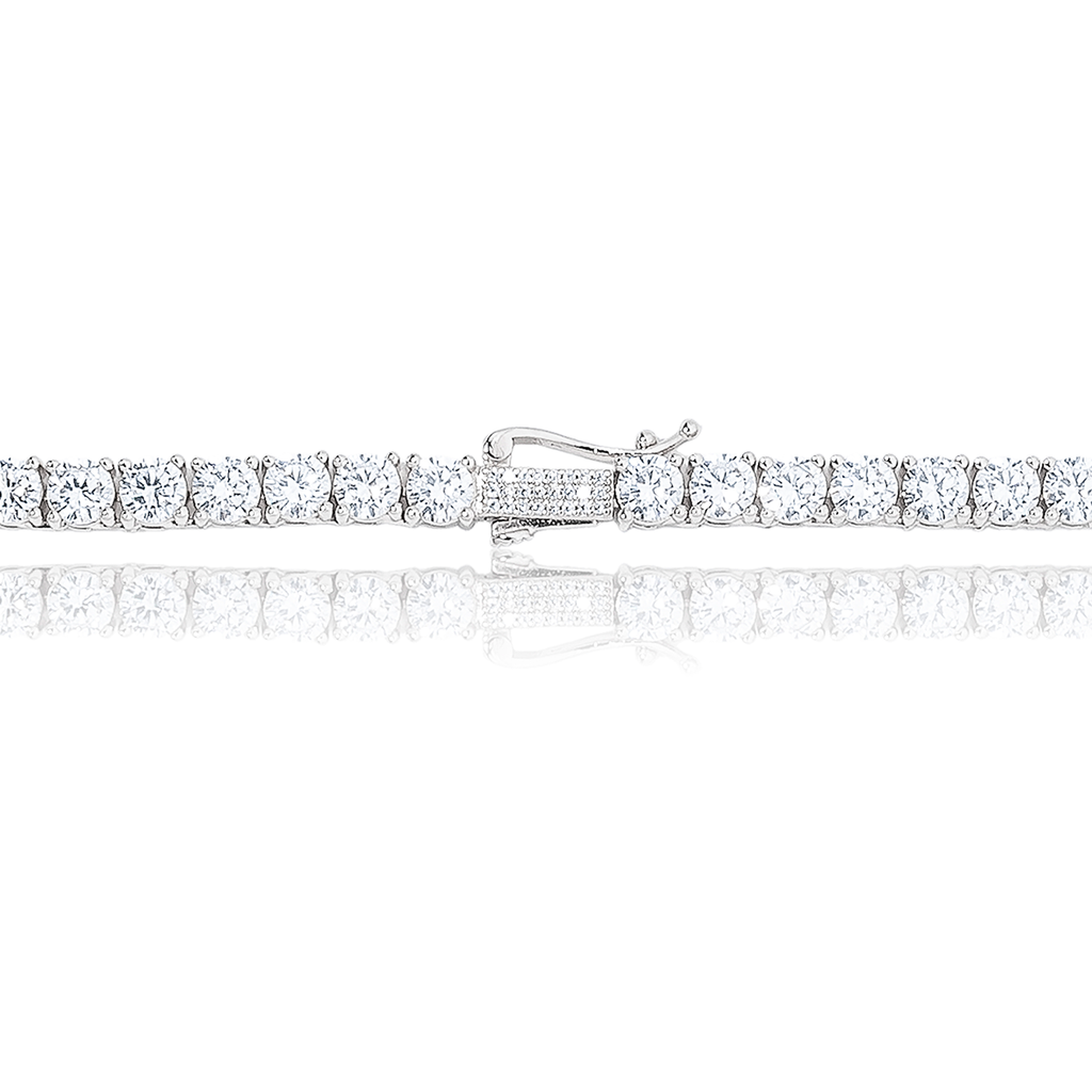 Diamond Tennis Necklace in White Gold- 5mm