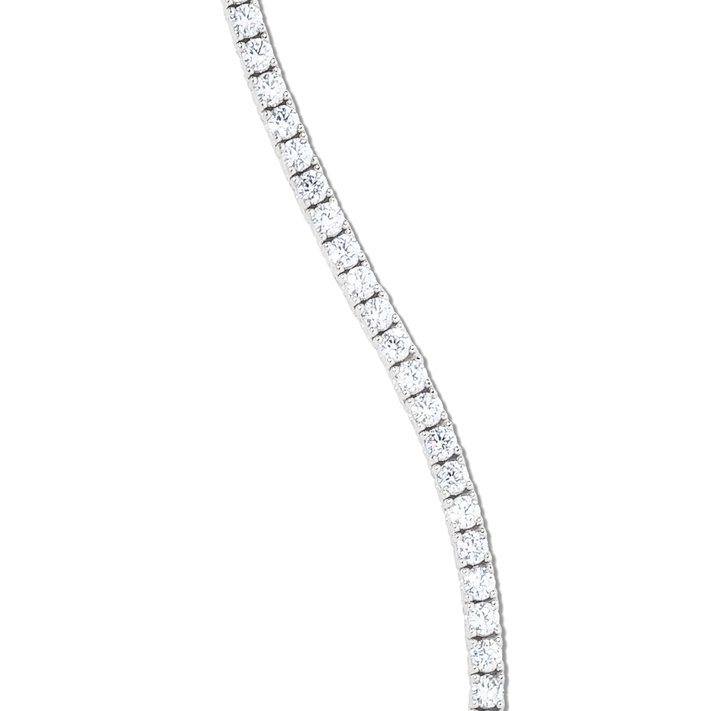 Diamond Tennis Necklace in White Gold- 3mm