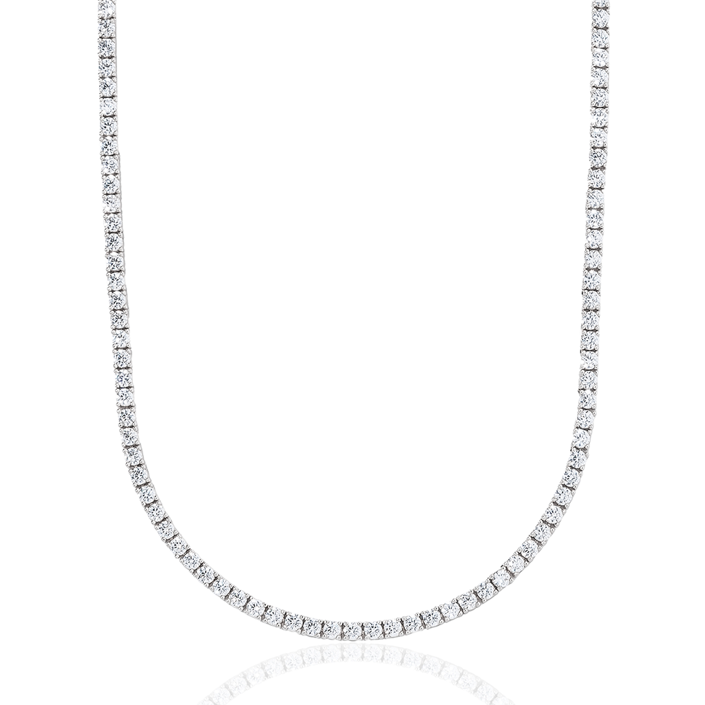 Diamond Tennis Necklace in White Gold- 3mm