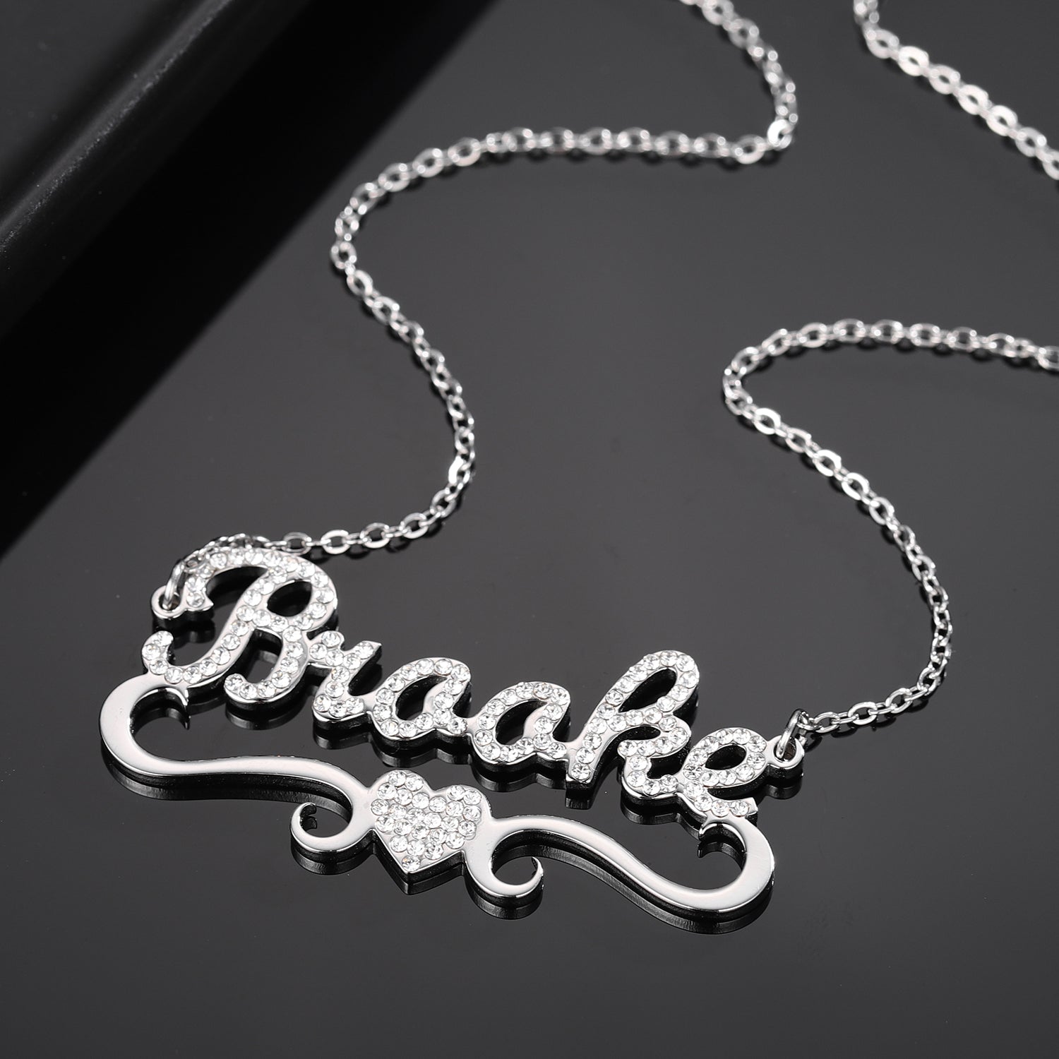 Iced Heart Name Necklace