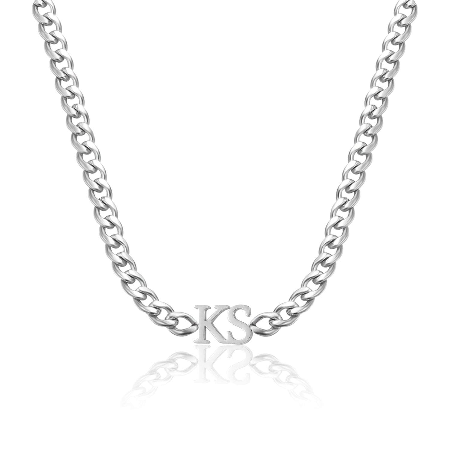 Initials Choker w/ XL Cuban Chain