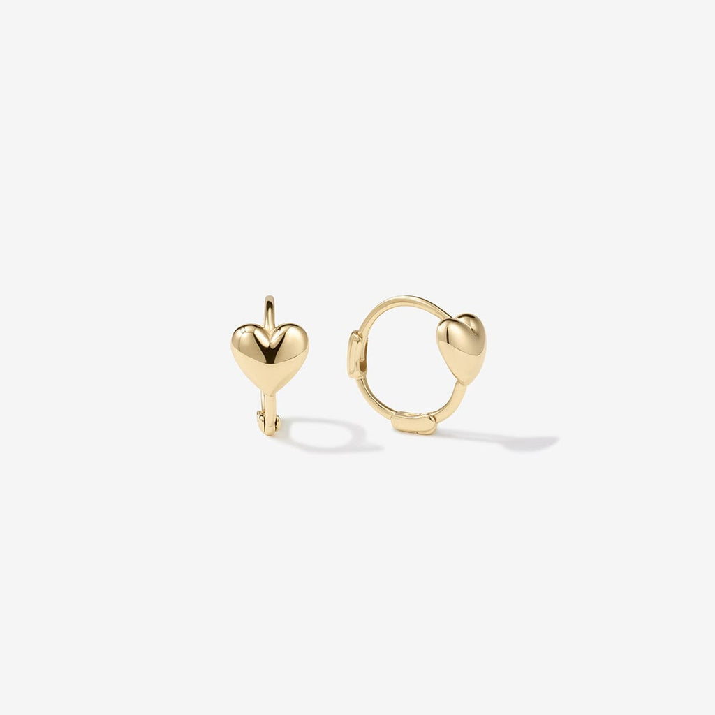 Justin micro heart huggie earrings