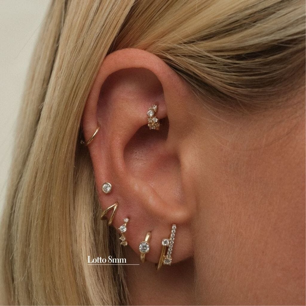 Lotto diamond hoop piercing