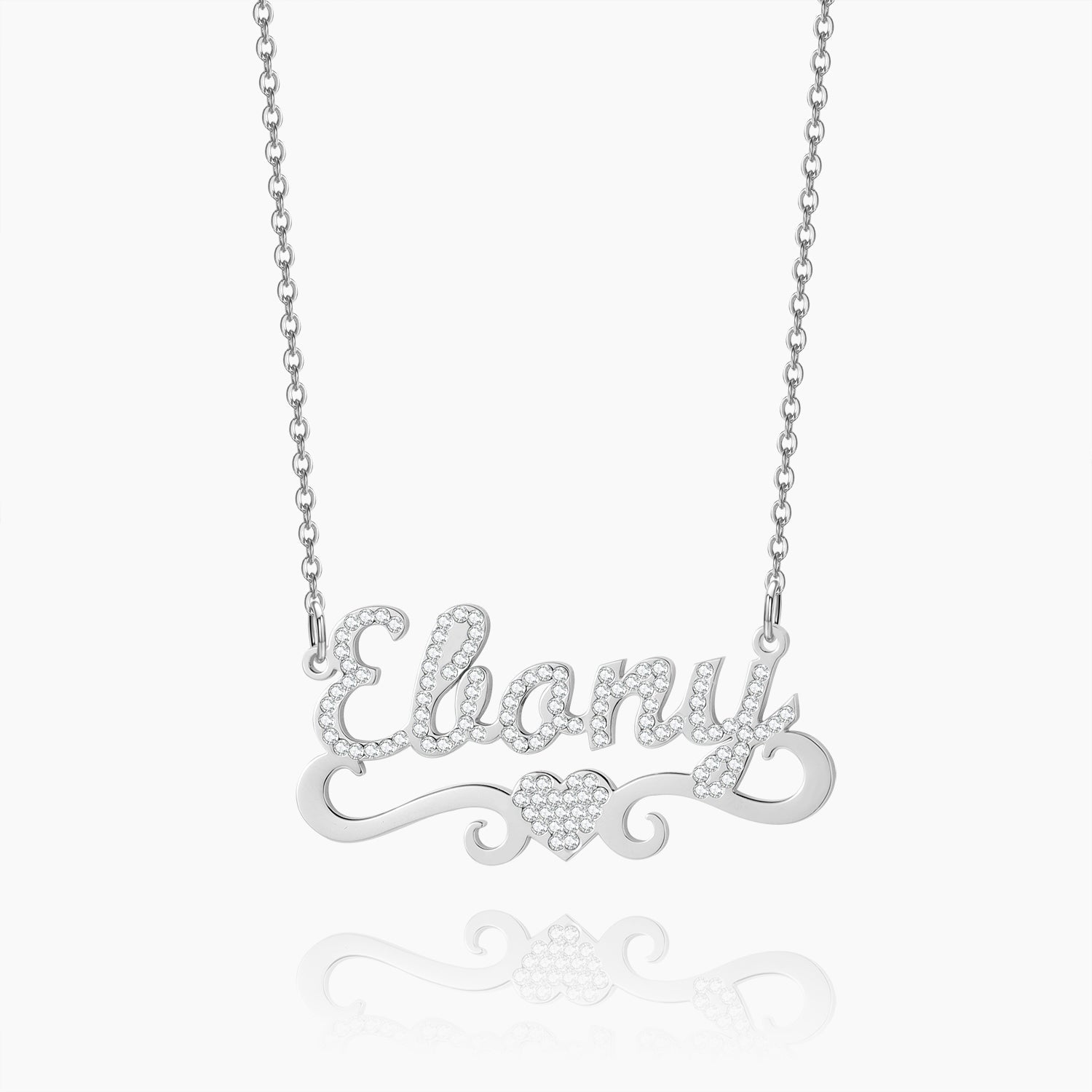 Iced Heart Name Necklace