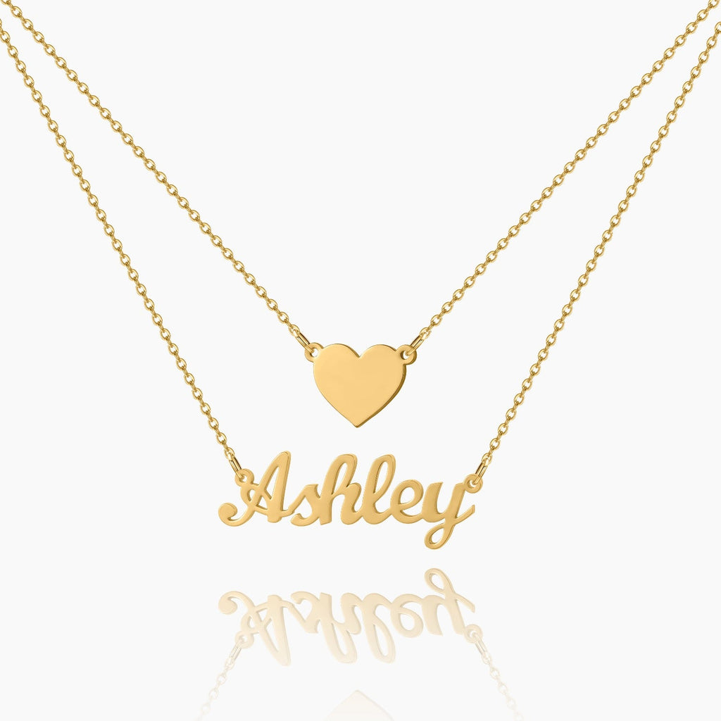 Heart Layer Name Necklace