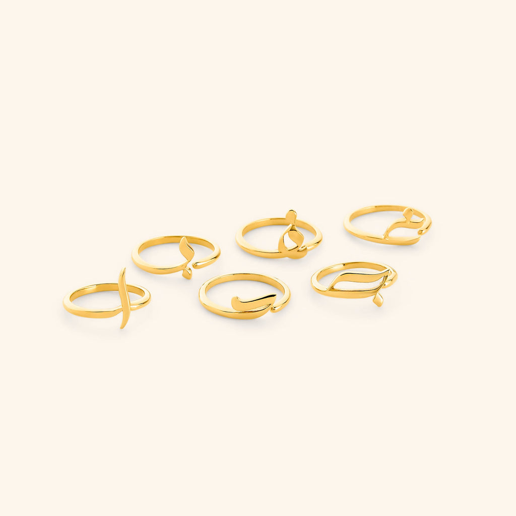 Arabic Letter Wrap Ring