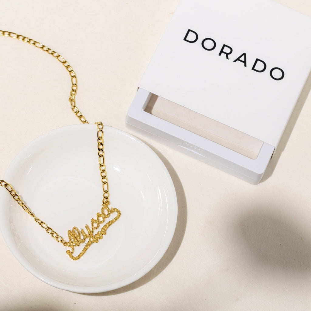 Kids Diamond Cut Heart Name Necklace