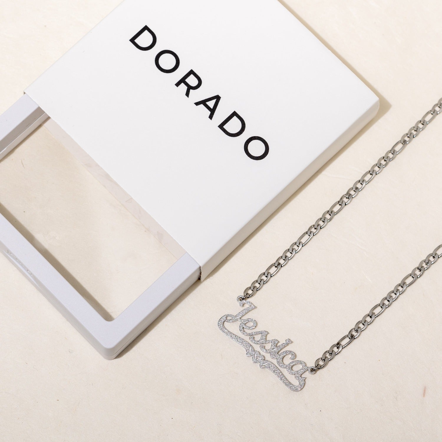 Diamond Cut Heart Name Necklace