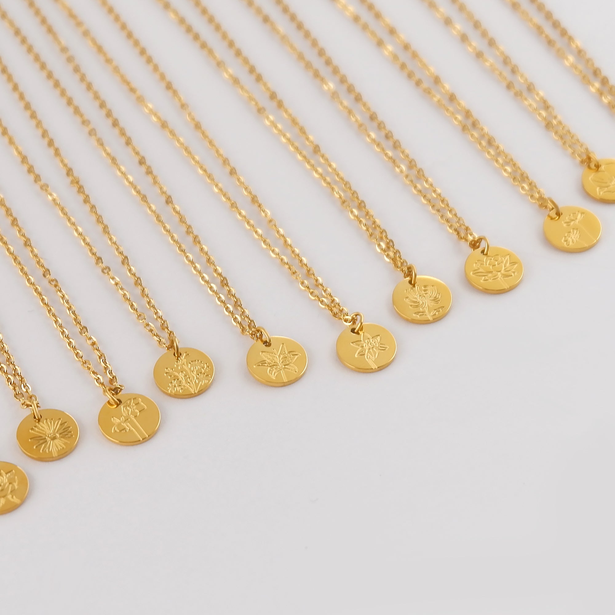 Birth Flower Pendant Necklace